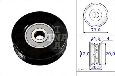SCHAEFFLER INA 531 0852 10 РОЛИК NAPINACZA, РЕМІНЬ ПОЛІКЛИНОВИЙ БАГАТОРЕБЕРНИЙ 