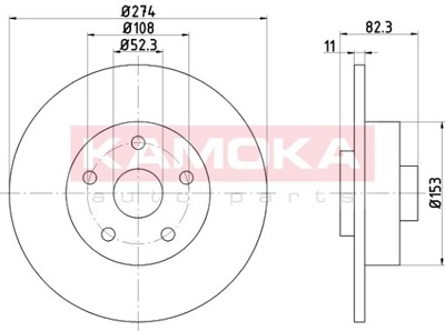 DISCS BRAKE REAR KAMOKA 1031133  