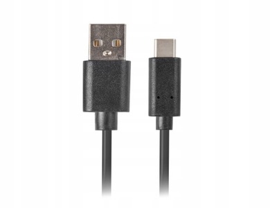 Kabel USB - USB-C 2.0 Lanberg Type-C 0,5m czarny