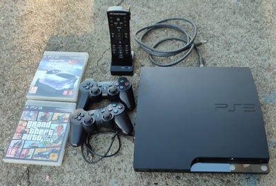 Konsola PS3 Cech-2004B 250GB ZESTAW * 2 x pad oryginał * GTA V + Test Drive