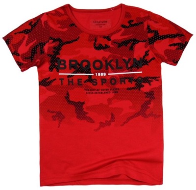 koszulka T-SHIRT chłopięcy C25 BROOKLYN 164 czerwona