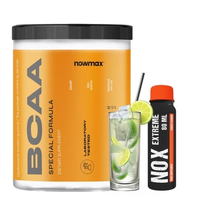 nowmax BCAA 2:1:1 500 g MOCNE AMINOKWASY AMINO