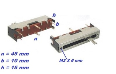 Potencjometr suwakowy 2 X 100 kOhm A 6.3.2