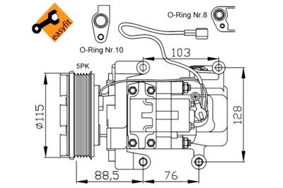 NRF COMPRESOR DE ACONDICIONADOR MAZDA 3 5 1.8 2.0 10.03-05.10  