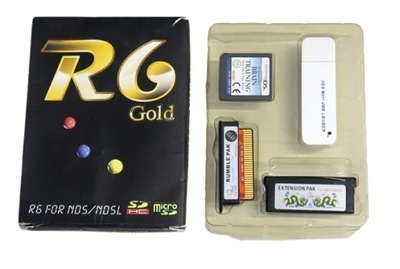 R6 GOLD NINTENDO DS NDS NDSL EXTENSION RUMBLE PACK BRAIN TRAINING USB