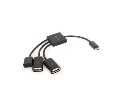 Kabel OTG USB Micro BM -> 2xUSB-AF+Micro BF