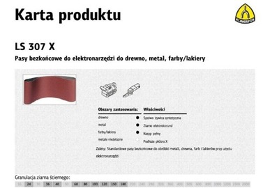 KLINGSPOR DIRŽAI BEZKONCOWE : ELEKTRONARZEDZI LS307X 75MM X 533MM GR. 36 /5S 