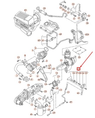 Vw passat b8 retaining plate with давление датчик 03l131645a фото №1