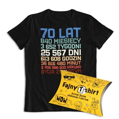 Koszulka na 70 urodziny prezent t-shirt 3XL