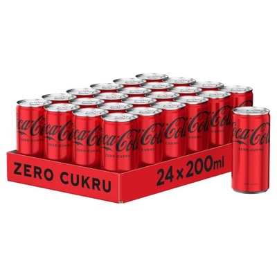Napój gazowany Coca Cola Zero cukru puszka 24x 200ml