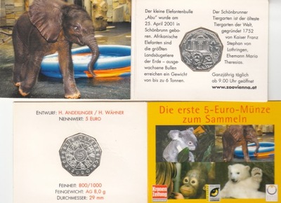Austria 2002- 5 euro - Zoo Schonbrunn-Ag.