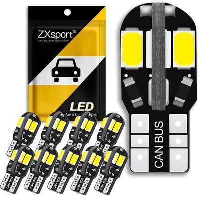 10X LUZ DIOPARA LUMINOSO LED W5W PARA VW PASSAT B5 B6 B7  