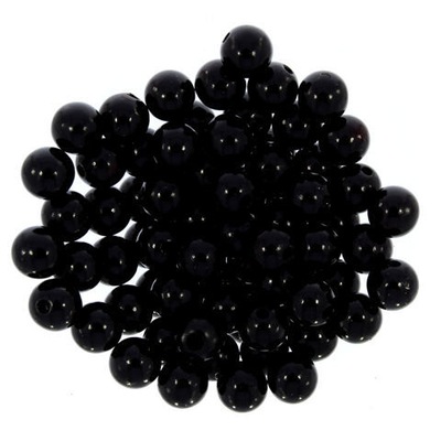 Koraliki Perła Perełki Akrylowe Czarny 8mm ~200szt