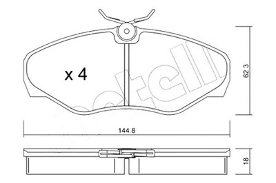 Metelli гальмівні колодки гальмівні nissan primastar dci 115 фото №1