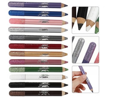 Cienie Do Powiek w Kredce kredka konturówka eyeliner Brokatowe 12 szt kolor