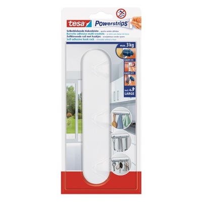 TESA Listwa samoprzylepna POWERSTRIPS z 3 hakami