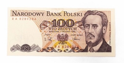 100 ZŁOTYCH 1.12.1988, seria RA. st.1