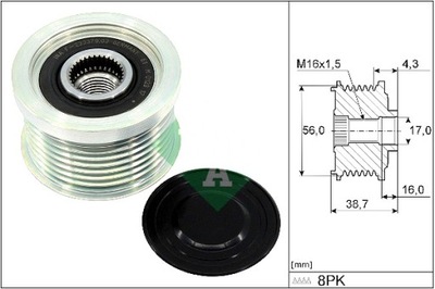 INA КОЛЕСО ШКИВ ГЕНЕРАТОРА JOHN DEERE 5070M 5080M 5080R 5080RN 5090M