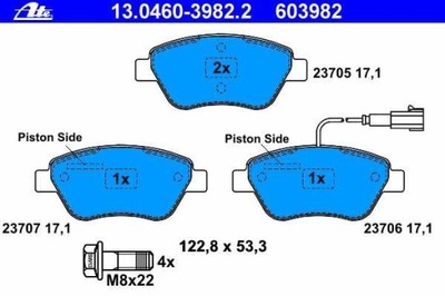 ZAPATAS DE FRENADO PARTE DELANTERA FIAT STILO 01-, BRAVO 07-  