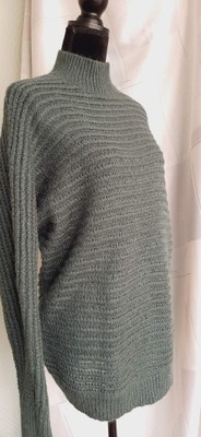 TAHARI świetny dłuższy sweter z wełną i alpaką /L/