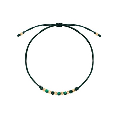 bransoletka sznurkowa sznurek|złoto 585 malachit