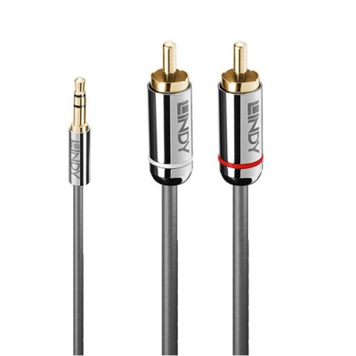 Lindy 35334 Kabel mini jack 3.5mm - 2x RCA Cromo Line - 2m