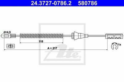 ATE 24.3727-0786.2 CIĘGŁO, ТОРМОЗ СТОЯНОЧНИЙ