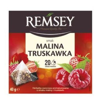 Remsey Herbata owocowa Malina Truskawka 20 torebek 40g