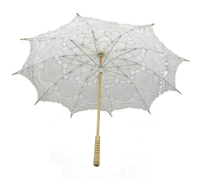 stara parasolka biała koronka PRL