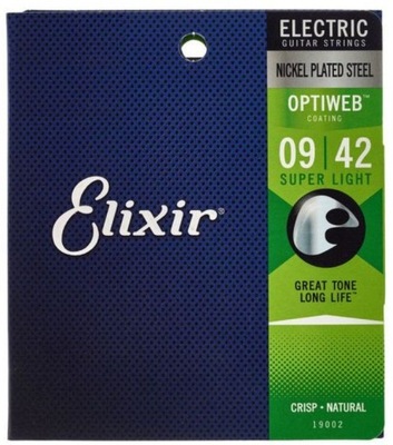 Struny Elixir OptiWeb 9-42 19002 Git. Elektryczna