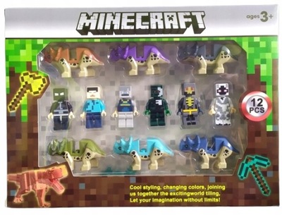 MINECRAFT ZESTAW 12 FIGUREK KLOCKI FIGURKI