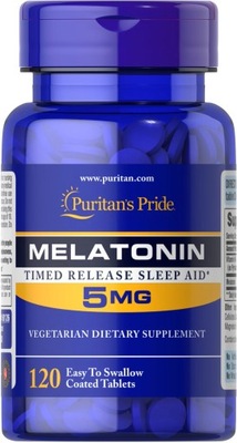 Puritans Pride Melatonin with B-6 5 mg 120 tabletek MELATONINA WITAMINA B6