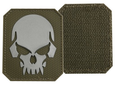 Emblemat 3D naszywka na rzep PVC czaszka Mil-Tec Skull - Olive