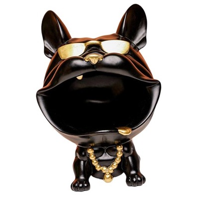 Fajna statua Ozdoba do przechowywania psa w kolorze czarnym