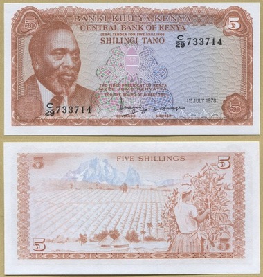 -- @KENIA 5 SHILLINGS 1978 C/29 P15a UNC