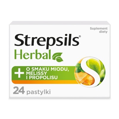 STREPSILS Herbal Tabletki na Gardło Miód 24 szt