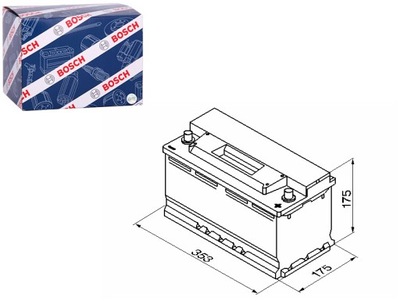 AKUMULIATORIUS BOSCH 12V 88AH 740A S3 P + 1 353X175X175 B13 PALEIDIMO 