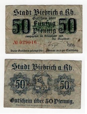 NIEMCY / BIEBRICH 1918 50 PFENNIG