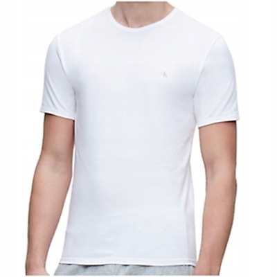 CALVIN KLEIN - Klasyczny Męski Biały T-shirt White Classic TEE _ XL