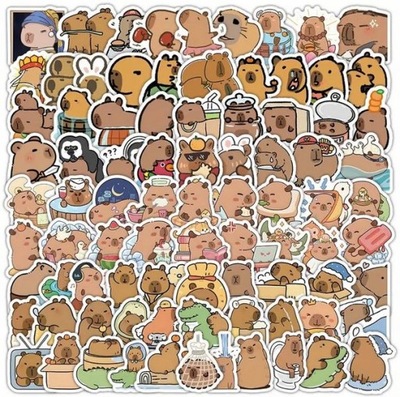 NAKLEJKI KAPIBARA WLEPY STICKER MIX WODOODPORNE 60 szt
