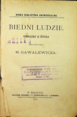 Biedni ludzie Obrazki z życia 1890 r.