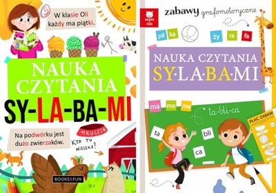 Nauka czytania sylabami PAKIET 2 książki Books And Fun
