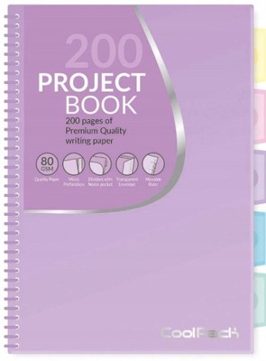 ZESZYT KOŁOZESZYT PROJEKT BOOK B5/200 COOLPACK 5z PASTEL FIOLET KOŁOBRULION