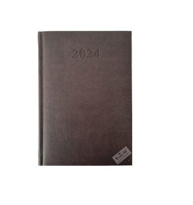 Kalendarz książkowy dzienny A4 2024 brązowy