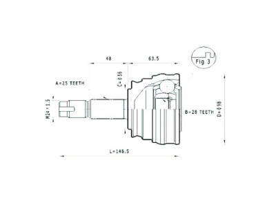 Шарнир приводной fiat marea 2,4td statim фото №1
