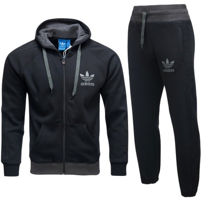 Adidas Originals czarny dres męski komplet XL