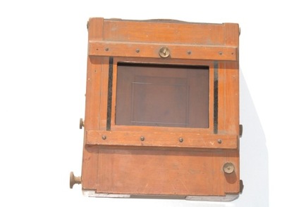 Stary aparat drewniany Alfred Bruckner solid antyk