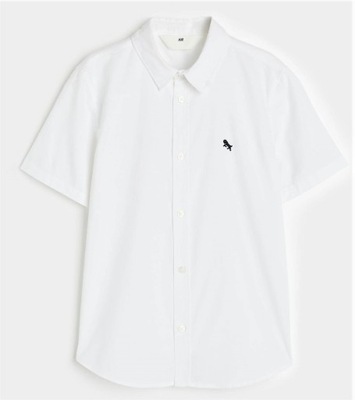 H&M ŚLICZNA Bawełniana koszula R.110 biała