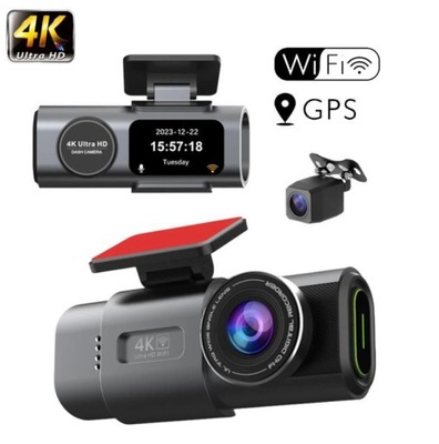 CÁMARA DE AUTOMÓVIL 4K UHD - DOBLE CÁMARA DE AUTOMÓVIL WIFI GPS CON NOKTOWIZOREM AL PODCZERWIEN  