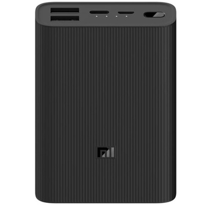 Powerbank 10000 mAh 22W Xiaomi 3 porty Czarny mały